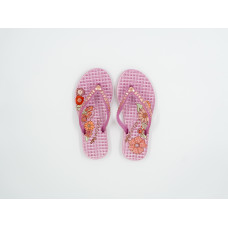 Rasteira Infantil Grendha Bela Cacau Floral 