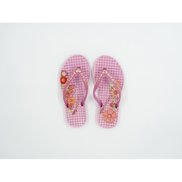 Rasteira Infantil Grendha Bela Cacau Floral 