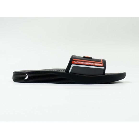 Chinelo Rider Pump Slide Preto/Cinza