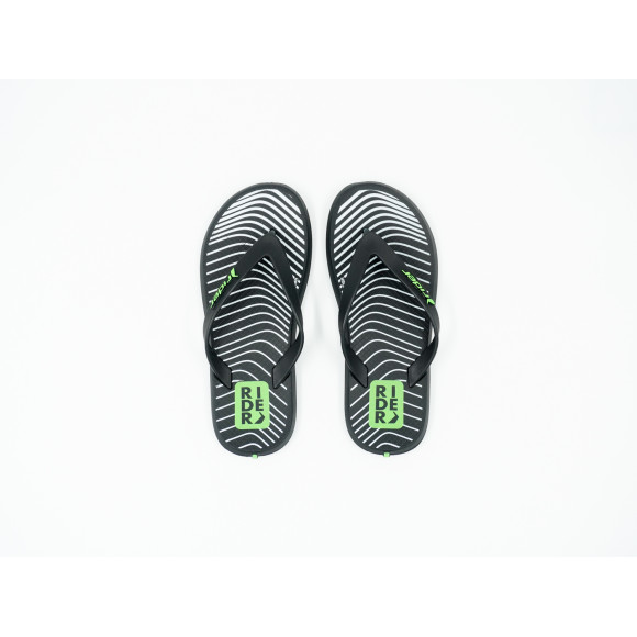 Chinelo De Dedo Rider R1 Style Preto/Verde